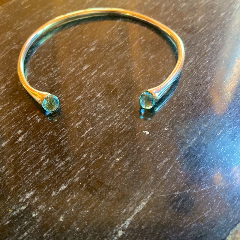 Sterling Silver And Aquamarine Bracelet